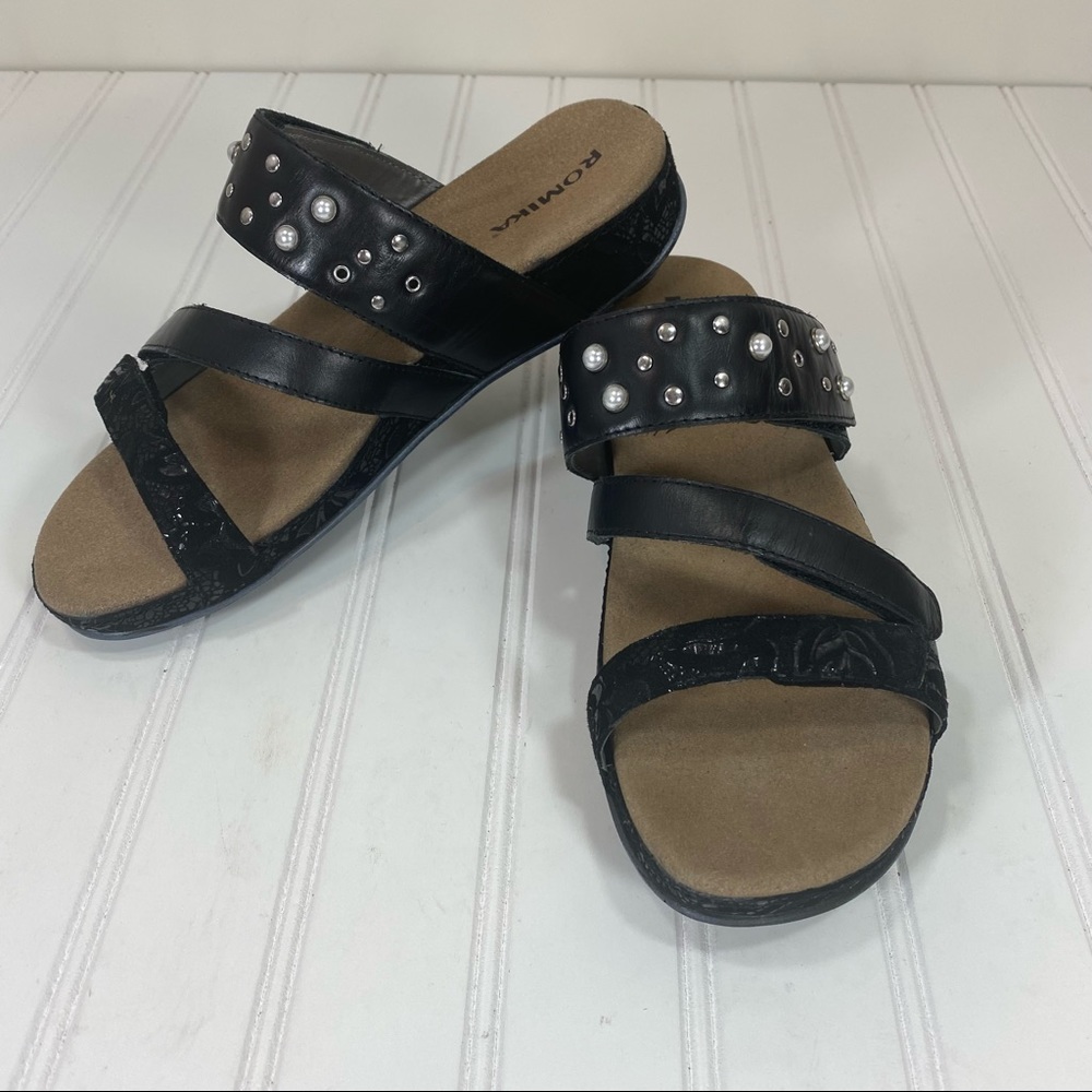 Romika Fidschi 62 Black leather sandal - Picture 1 of 8